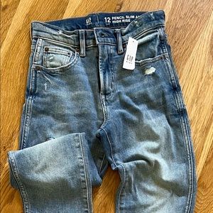 NWT Gap Girls Pencil Slim Ankle High Rise Jeans